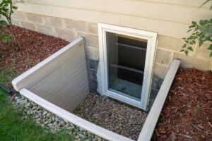 basement remodeling project egress window installation